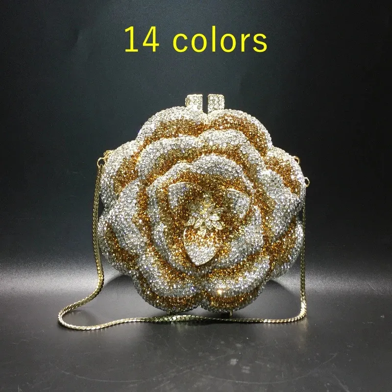 Sacos de noite Sunflower GreenGold S Clutch Mulheres Floral Amarelo Cristal Nupcial Bolsa de Festa de Casamento e Bolsas 231123