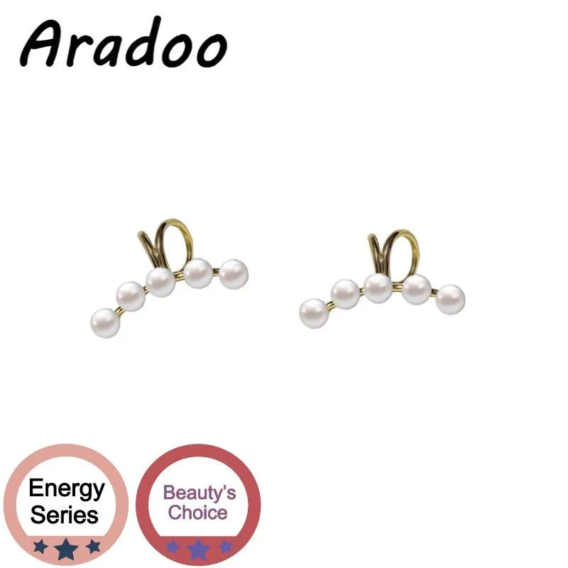 Boucles d'Oreilles Pendantes Lustre ARADOO Perle d'eau Douce Naturelle Non Perforée Créative Clips d'Oreilles Français Romantique