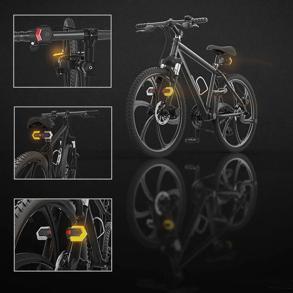 Nuevo 1 Juego de intermitentes para bicicleta, luz trasera y delantera,  Control remoto inteligente, luz para bicicleta, luz trasera de advertencia  de