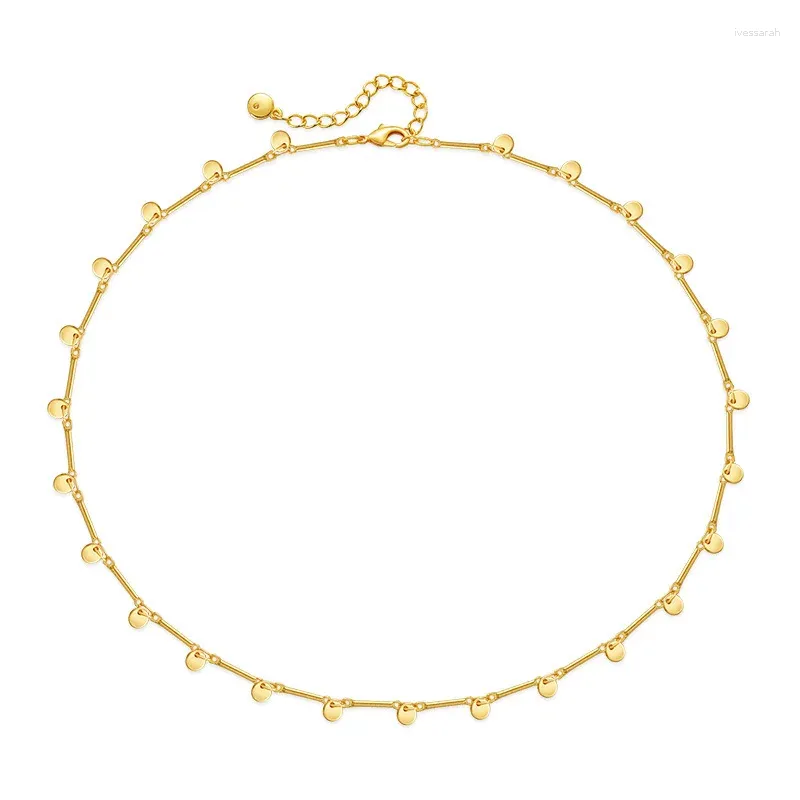 Girocollo CCGOOD Minimalista Color Oro Chocker Gioielli Collane con ciondolo a disco per donna Collare in metallo placcato 18 carati Femme