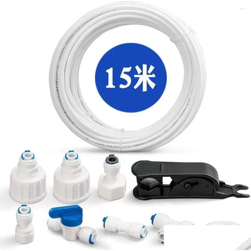 Attrezzature per l'irrigazione Kit di collegamento del tubo di ingresso dell'acqua per frigoriferi side-by-side Sistemi ad osmosi inversa Connettori per tubi flessibili Drop Deli Dh5Ze