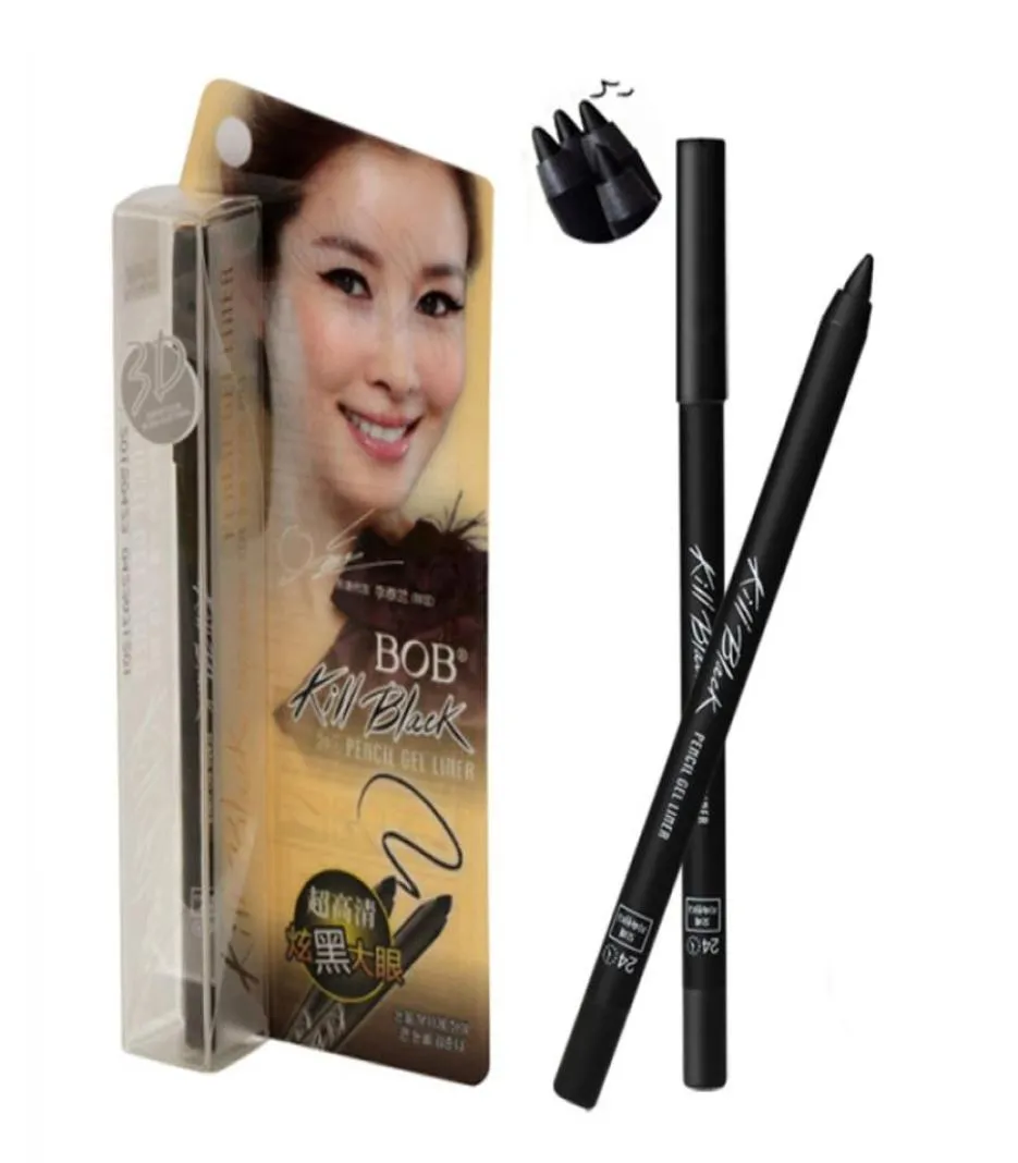 Bob Kill Black Eye Gel Eyeliner Ultra HD Långvarig ögonfoder Penvattentäta ögon foder makeup3440079