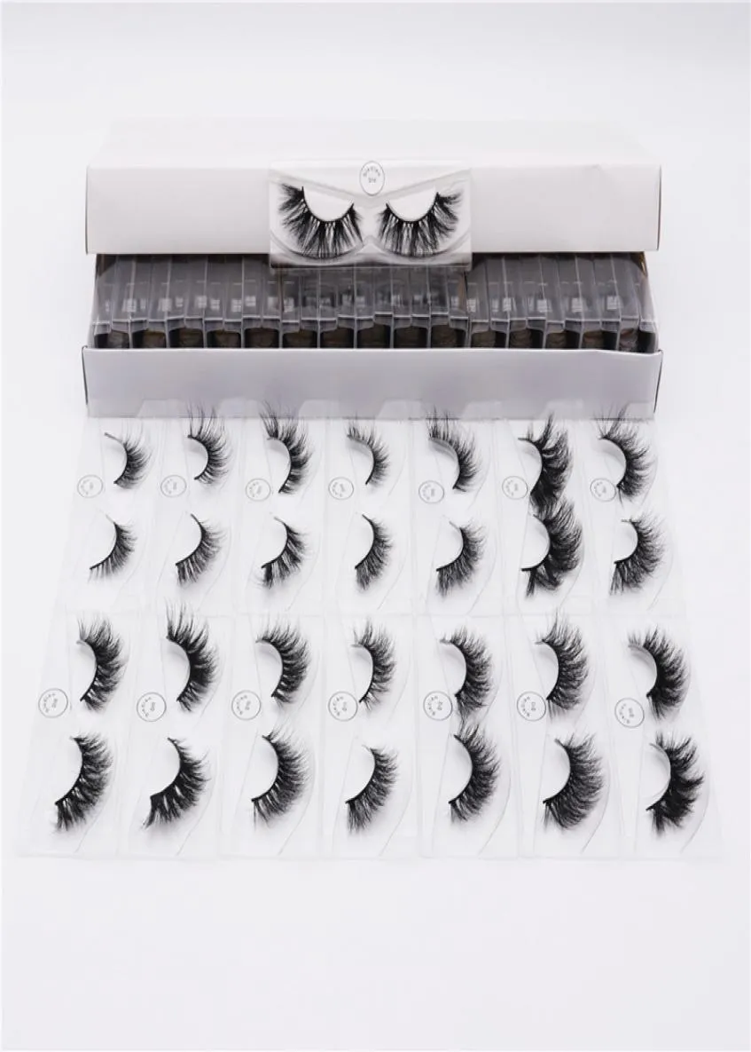 Återanvändbar 3D Mink Eyelashes Natural Curl Fluffy False Eyelash Extension Soft Wispies Cruelty Dramatic Lashes1279487