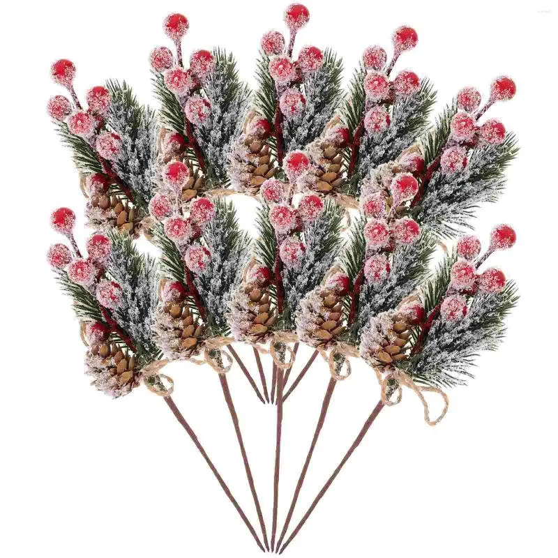 Kwiaty dekoracyjne sztuczne igły sosnowe girlandy czerwony jagoda gałęzie na świąteczne aranżacje kwiatowe wieńce dekoracje