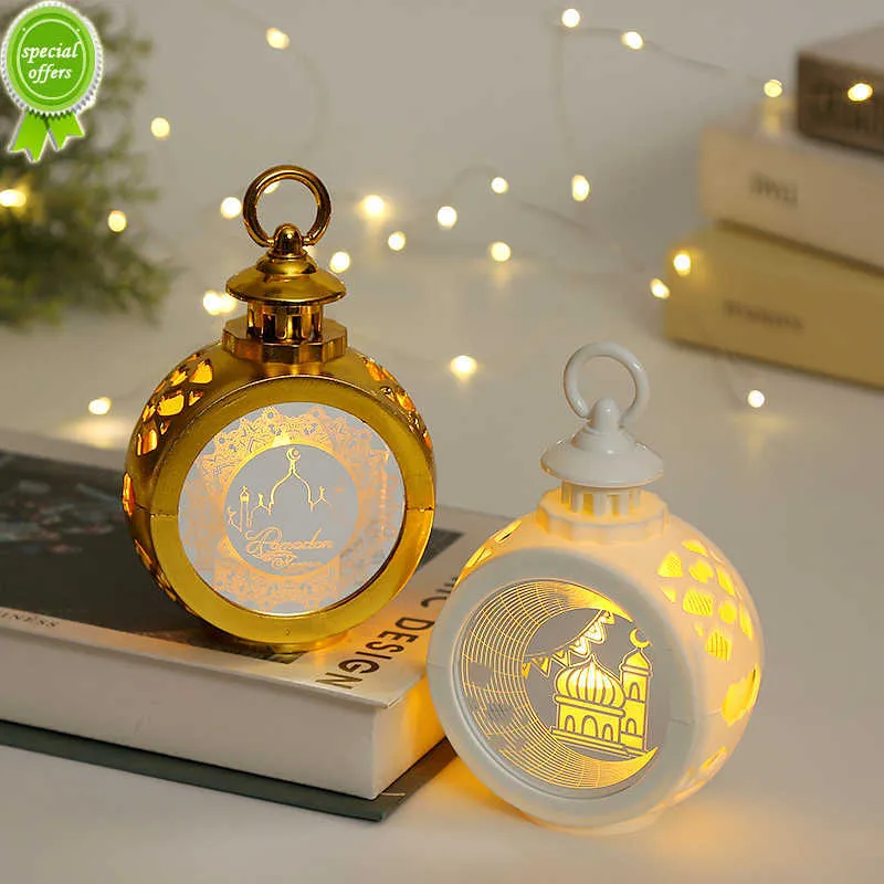 新しいEid Mubarak Lantern Pendant Gurbang Ramadan Decoration for Home Kareem Eid al Adhaイスラム教徒のラマダンフェスティバルLEDライトオーナメント