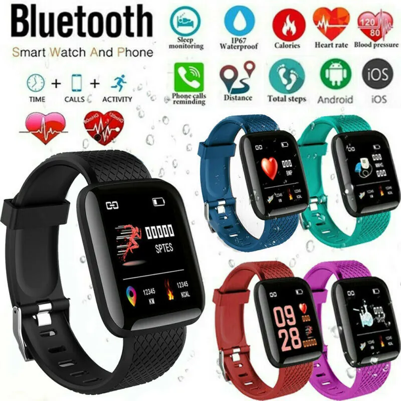 116plus montre intelligente hommes tension artérielle étanche Smartwatch femmes moniteur de fréquence cardiaque Fitness Tracker montre Sport pour Android IOS