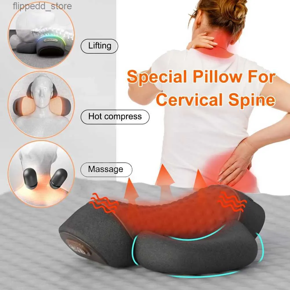 Nekkussen masseren Nekmassagekussen Cervicale stimulator Spinaal tractieapparaat Schouder Nekmassagekussen Trillingen Heet kompres Gezondheidszorg Q231123