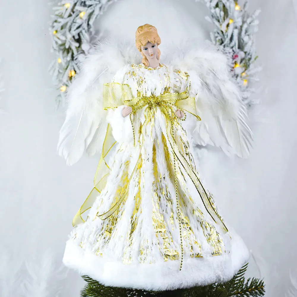 Décorations de Noël Ange Poupée Jouet Figurine Ornements de Noël Artisanat avec aile Décorations de Noël pour la maison Cadeau d'anniversaire festif pour enfants Décor Navidad 231122