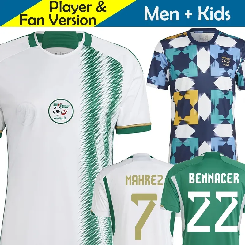 2023 Maillot Algerie Soccer Jerseys Kids Kit Ensemble Enfant National 23 24  Foot Football Shirt Fan Player Version Train Pre Match World Cup Home Away