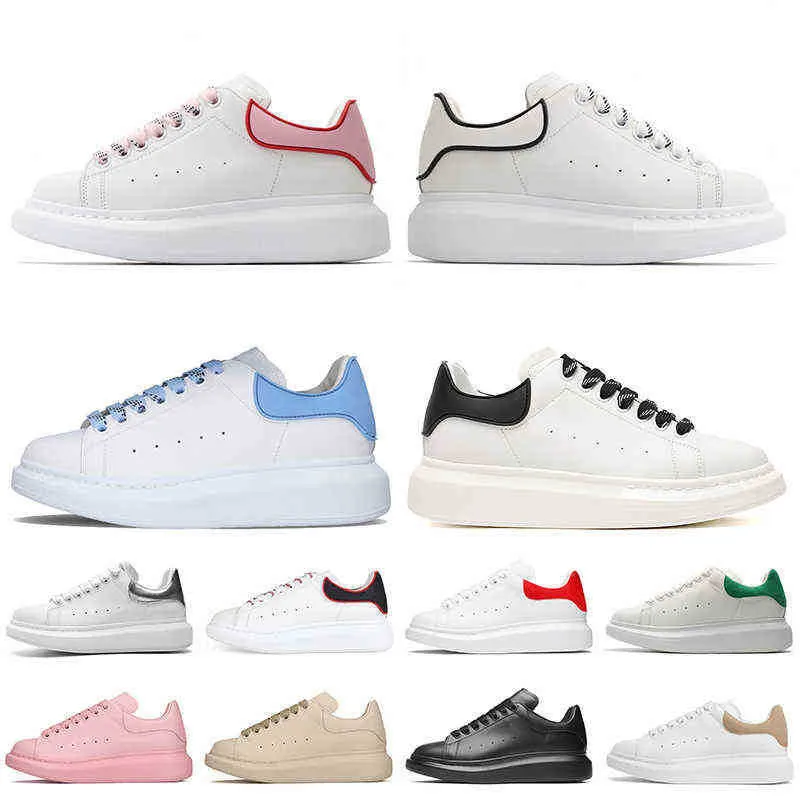 Chaussures décontractées pour hommes de luxe Chaussures décontractées blanc rose rouge TRIMINE TRIME 3M Réfléchissement de la plate-forme en cuir perle-plate