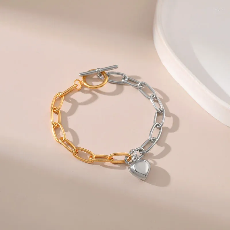 Strand Ccgood Dwukolorowy splicing design Bransoletka urok dla kobiet złoto platowane 18 K Wysokiej jakości minimalistyczna biżuteria pulseras mujer