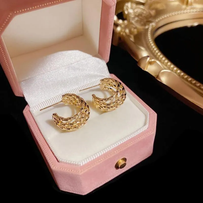 Oorringen Elegante meerlaagse spiraal voor dames Hoge kwaliteit luxe koperen sieraden Feest Dames Dagelijkse ooraccessoires