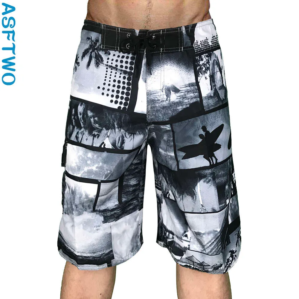 Pantaloncini da bagno ad asciugatura rapida alla moda da uomo, costumi da bagno estivi, bauli da spiaggia con tasche, costume da bagno, costumi da bagno, stampa, pantaloni da boxer