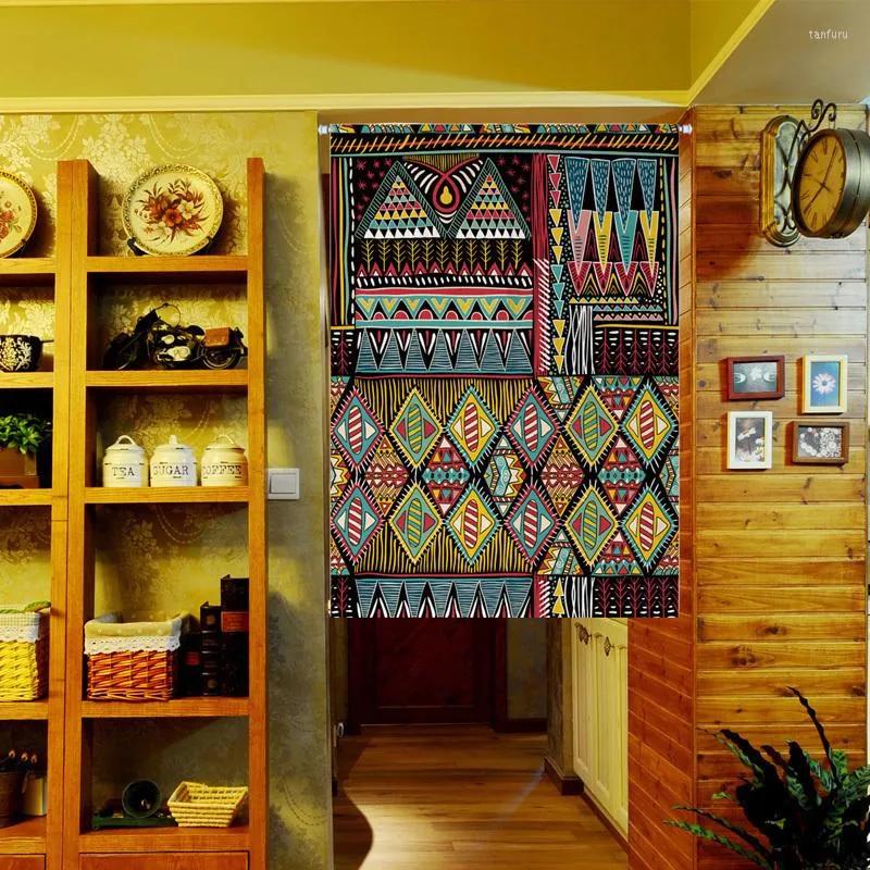 Gardin Homestay Decor Tygdörr Bohemian Ethnic Inn Bedroom vardagsrum Partition Hälften Bomullslinne