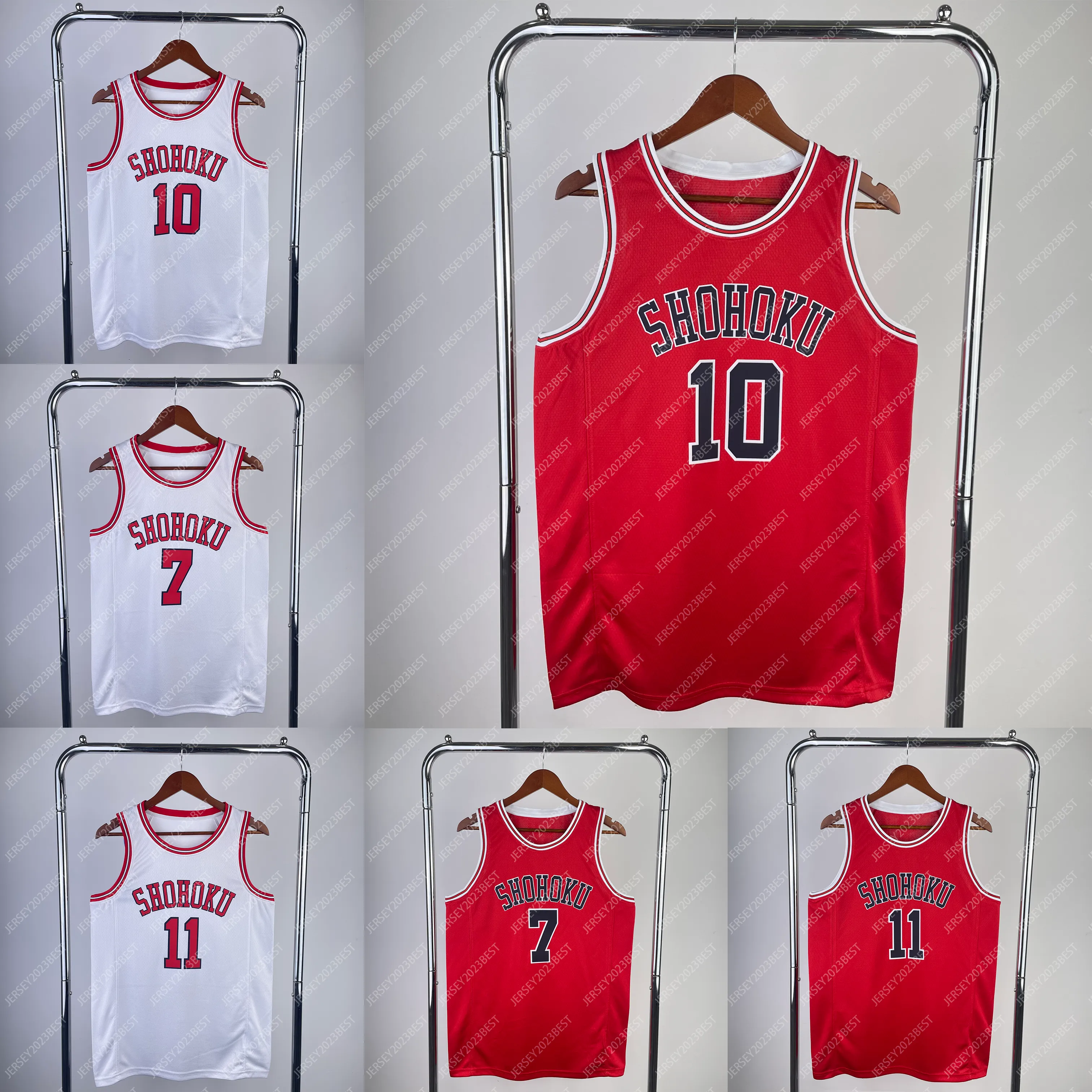 Sakuragi Hanamichi Rukawa Maglie da basket Costume a tema Anime Shohoku Scuola Squadra di basket Maglia Top Camicia Uomo Donna Gioventù XS-4XL