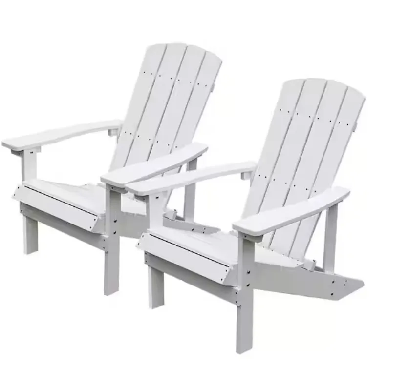 Folding Adirondack Chair Outdoor Patio Chairs Weather Resistant Plastic Fire Pit Chairs Wooden Adirondack Lounger Chair Accent Furniture For Garden