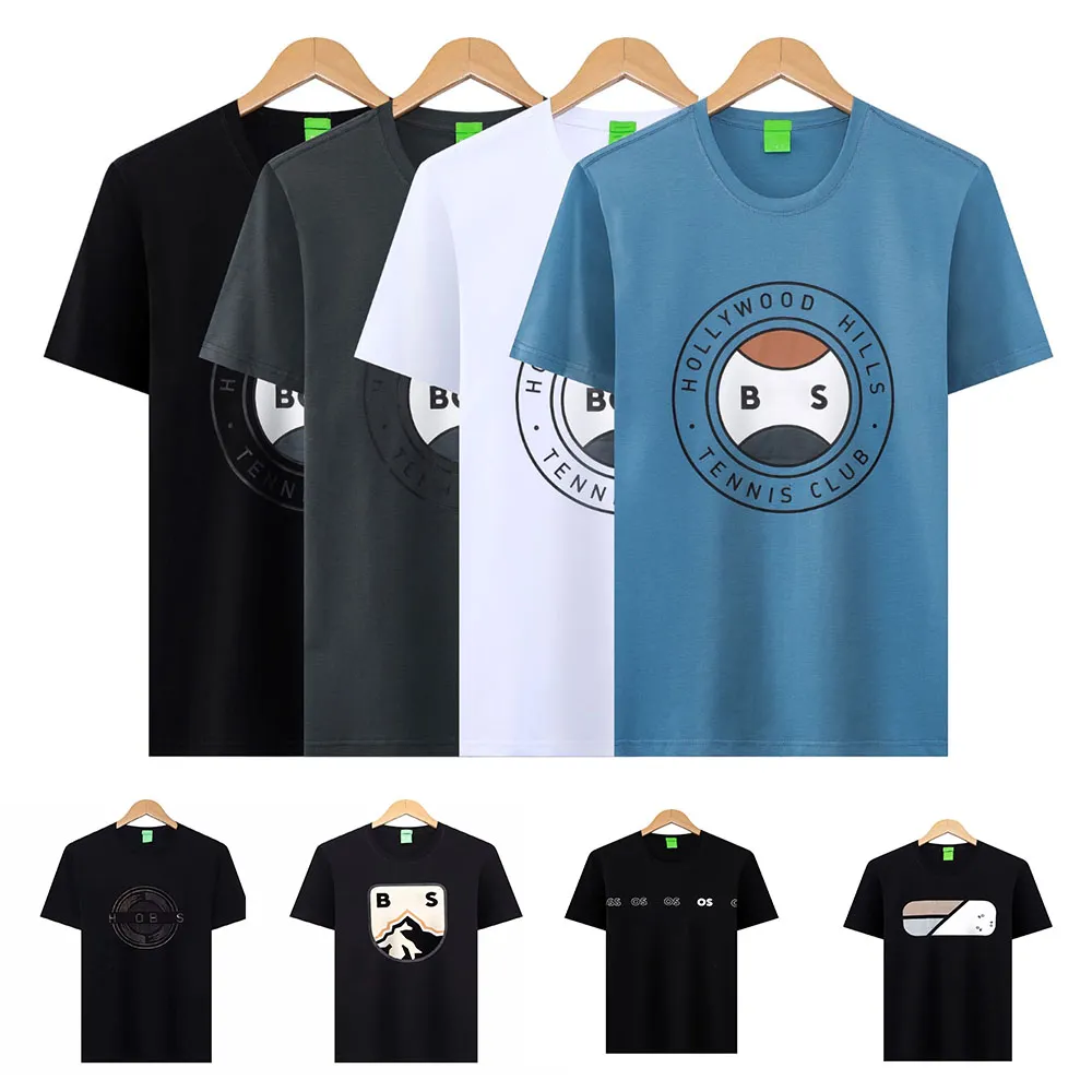 Bosss Mens T-shirt de alta qualidade lazer tempo moda camiseta em torno do pescoço respirável top negócios camisa de verão casual tee homem tops bosss designer homens tamanho