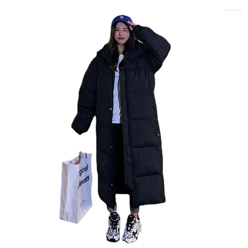 Women's Trench Coats 2023Winter Fashion Down Cotton Women Coat Hooded Thickened Length Warm Parkas Casual Snow Wear Overcoat Clothes