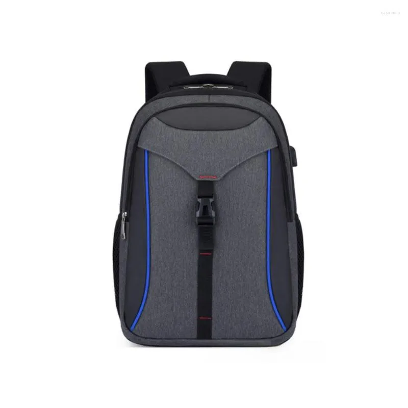 Ryggsäck manlig USB Charger College School Office Work Laptop Tablet Storage Shoulder Bag Camping Casual Water Bottle Men