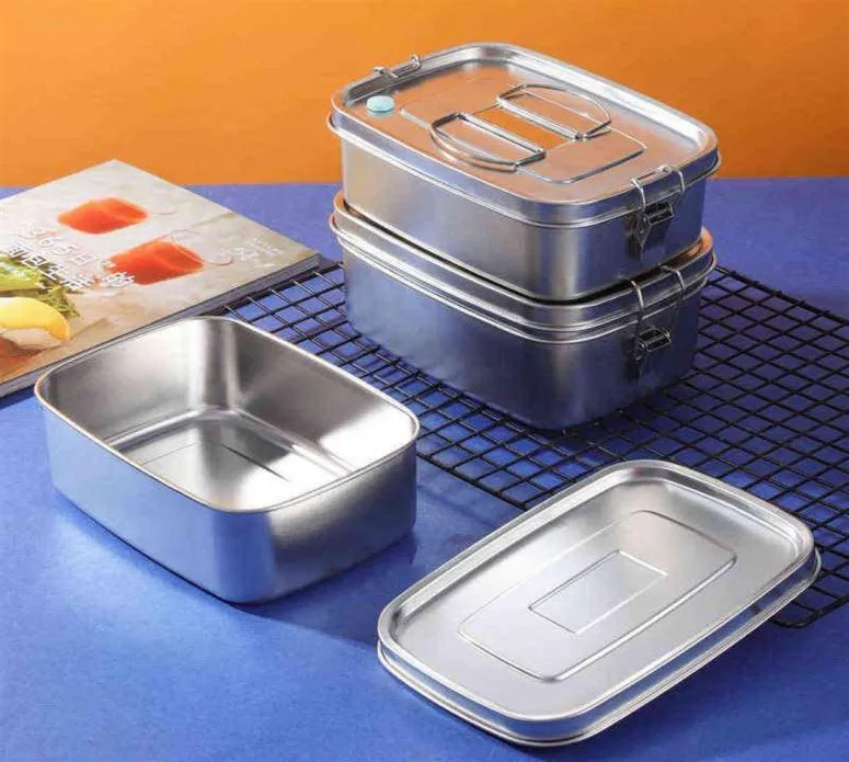 Stainless Steel Lunch Box Bento For School Office Worker Layer Tableware Co25882392134