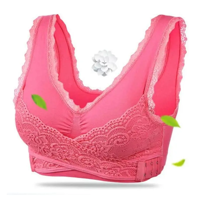 Bras For Older Women, Comfy Corset Bra Front Cross Side Buckle