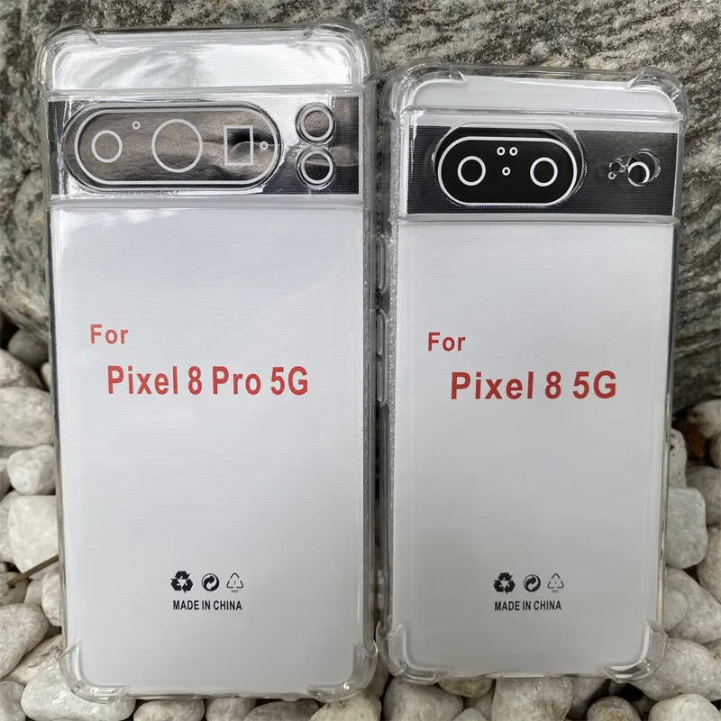 1.5mm Hava Yastığı Yüksek Şeffaf Yumuşak TPU Hava Yastığı Şok geçirmez Kristal Kristal Şeffaf Arka Kapak Google Pixel 8A 8 Pro 7a 7 6a 5a 5A 4 4A XL