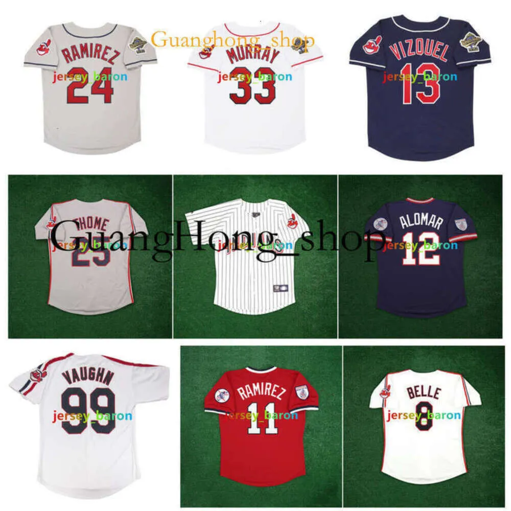 Guanghong Ricky Vauguanghong n Jose Manny Ramirez World Series Baseball Jersey Jim Kenny Lofton Omar Vizquel Albert Belle Mays Pedro Rare