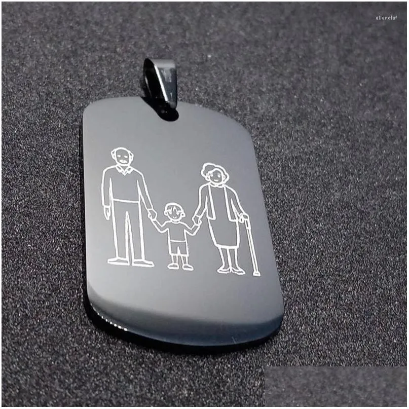 Sieraden Hanger Kettingen Roestvrij Staal Tag Liefde Hart Opa En Oma Kind Kleinzoon Familie Ketting Grootouders Kinderen Jewe Dhgwm