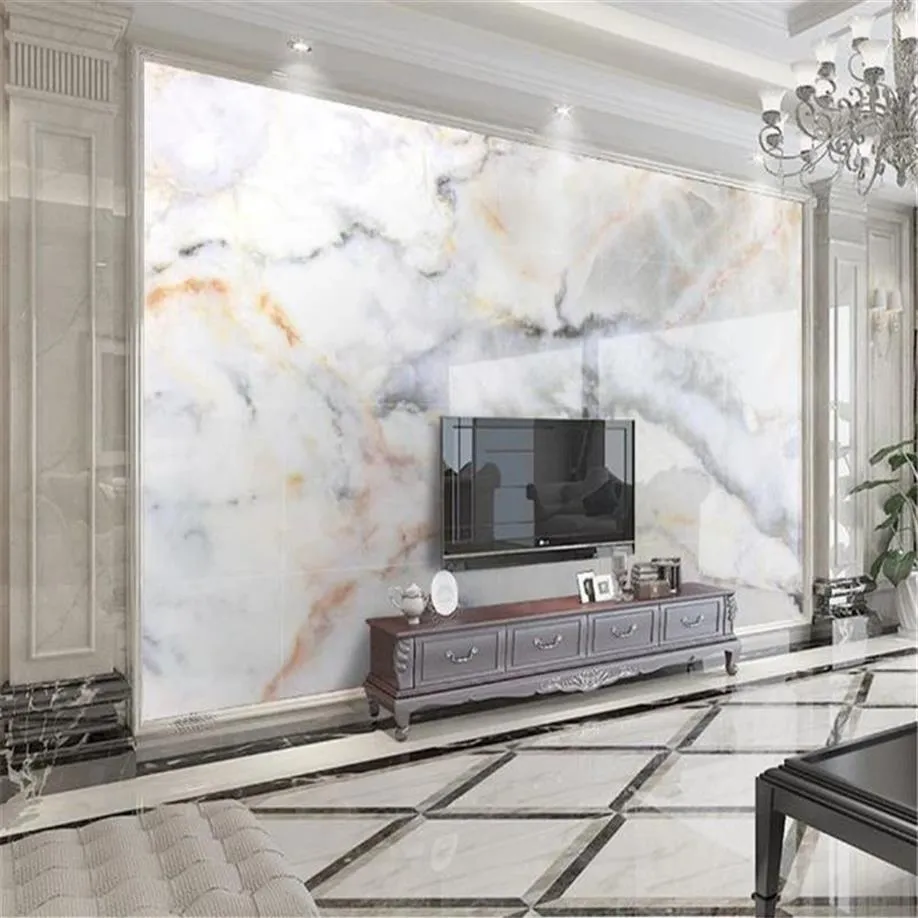 Home Decor 3d Wallpaper European Marble Landscape TV Background Wall Decoration Mural Wallpaper205y