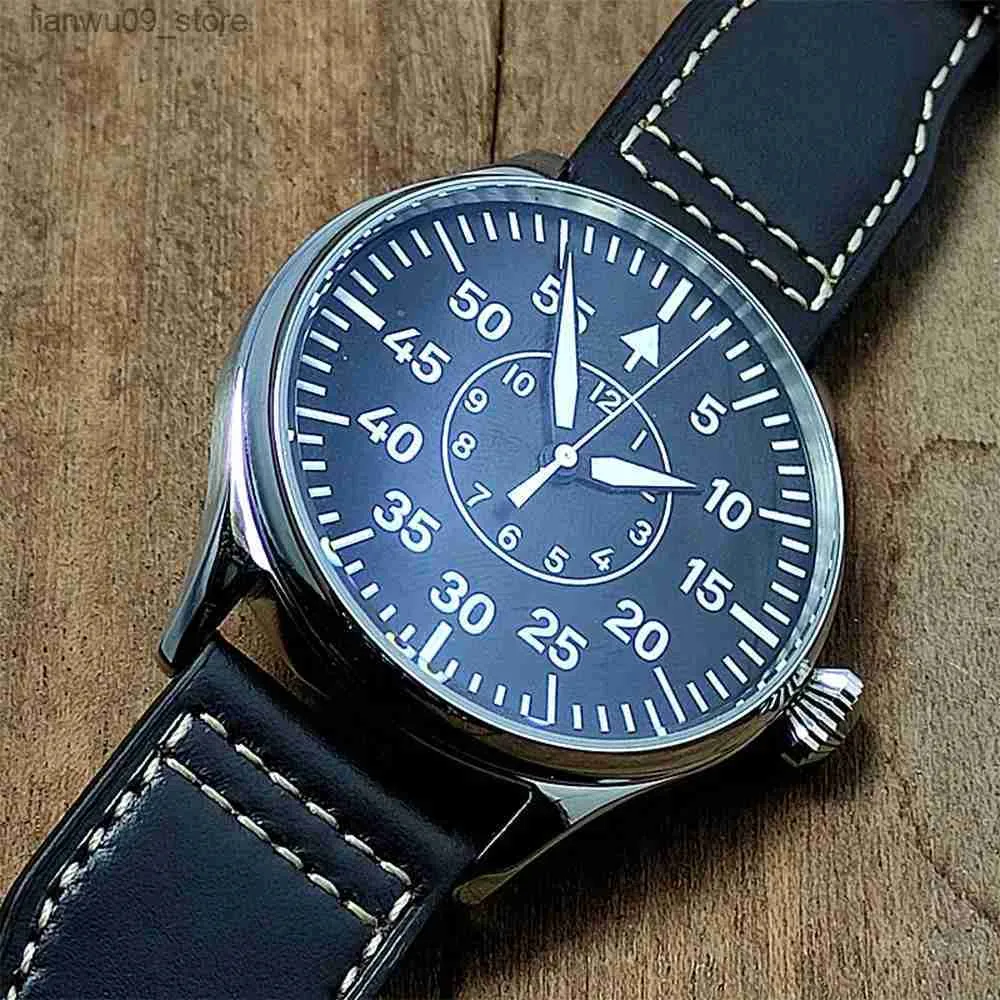 Montres bracelets Vakuy m canique montre militaire allemande B Uhr pilote Seagull ST3601 col de cygne deux mains forte lumineuse 41mmQ231123