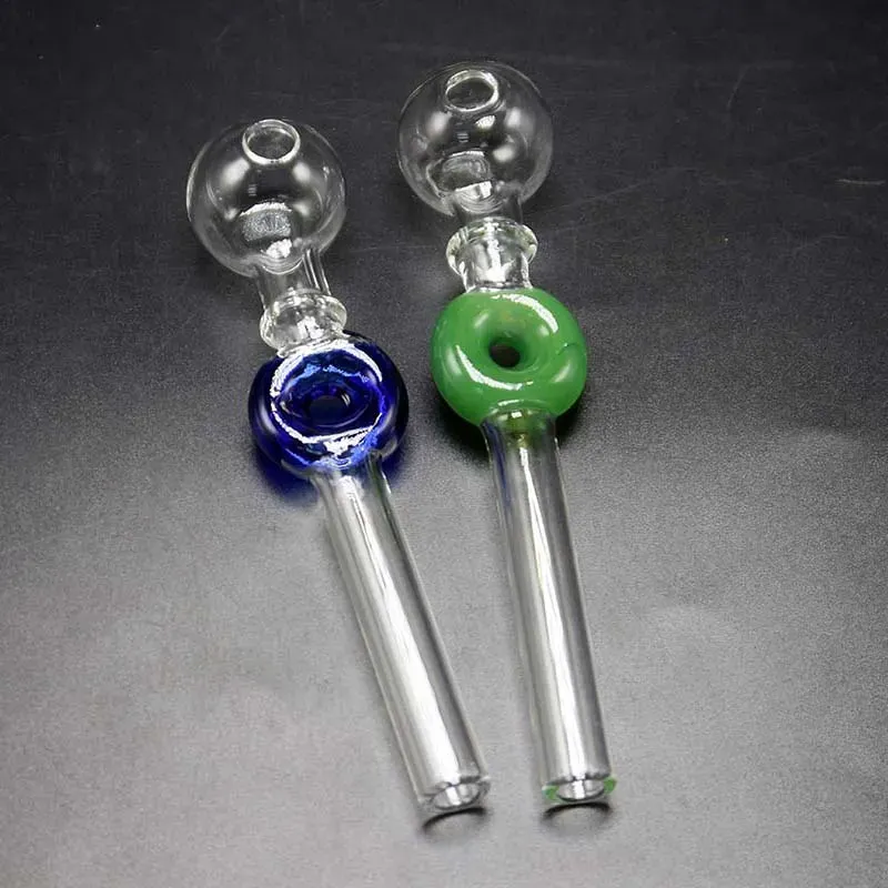 Wholesale 135mm Length Approx 30mm Ball OD Colorful Glass Oil burner transparent Oil Burner Glass Tube Pipe glass pipe water pipes