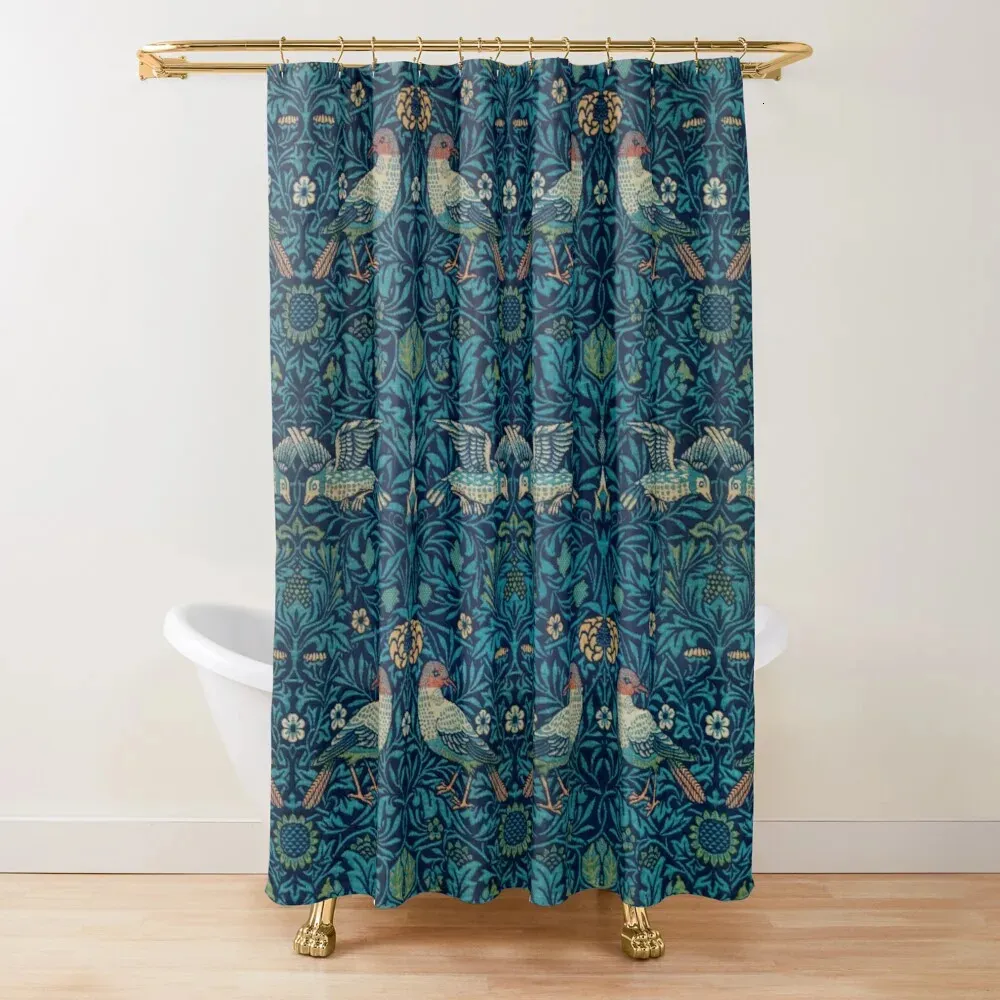 William Morris Shower Curtain, Green Shower Curtain Set for