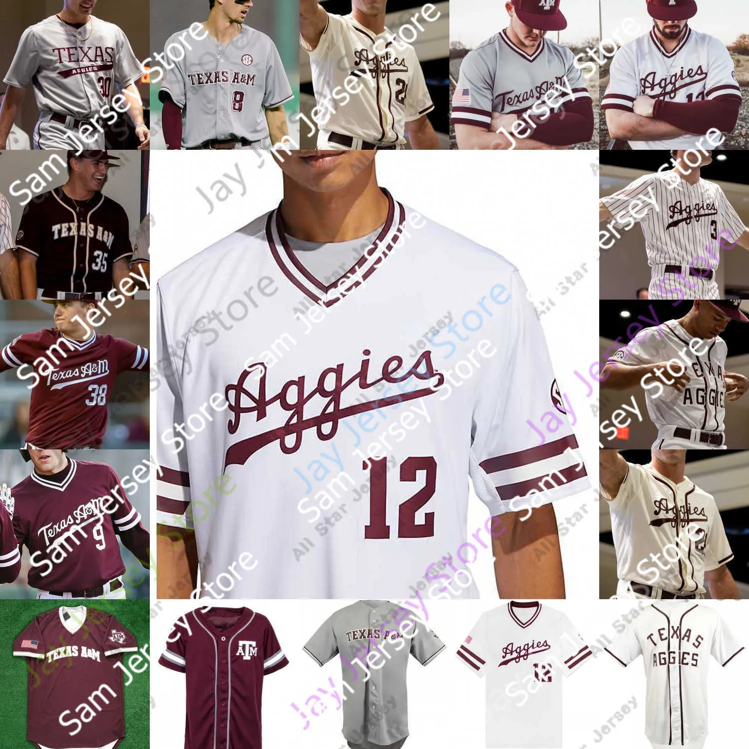 Jersas Texas A M Baseball Jersey NCAA College Michael Wacha Will Fizzell Ray Alejo Austin Bost Logan Britt