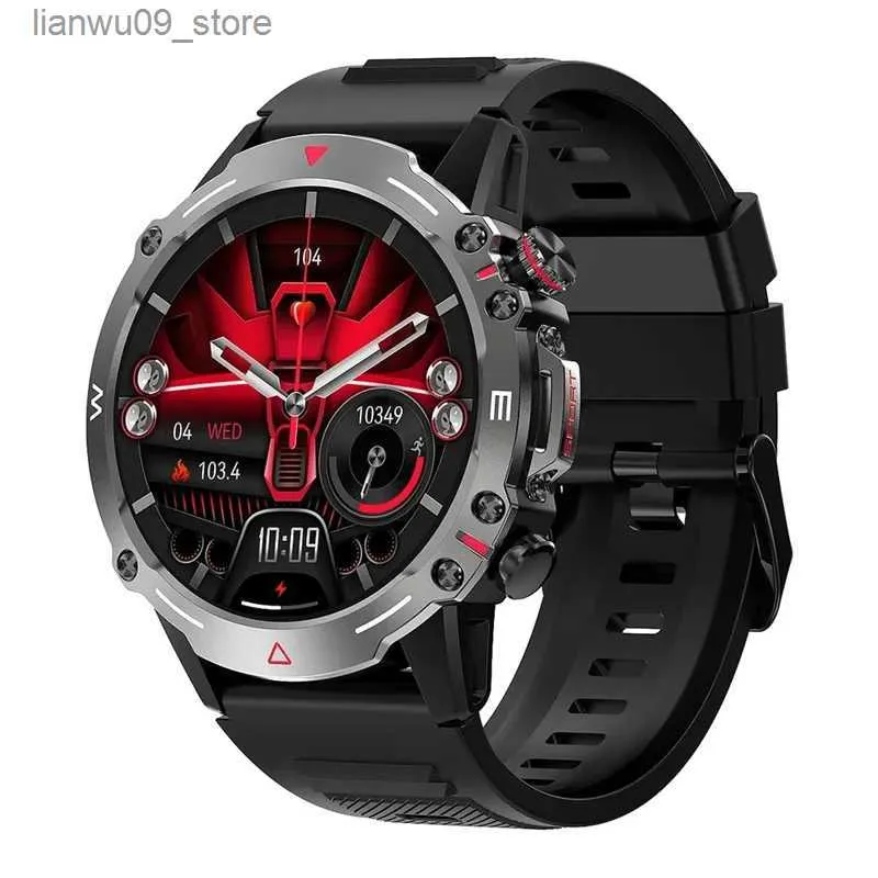 Relógios de pulso Smart Watch HK87 Homens Robustos Esporte Ao Ar Livre Smartwatch AMOLED Tela Bluetooth Chamada AI Voz 410mAh Fitness TrackerQ231123