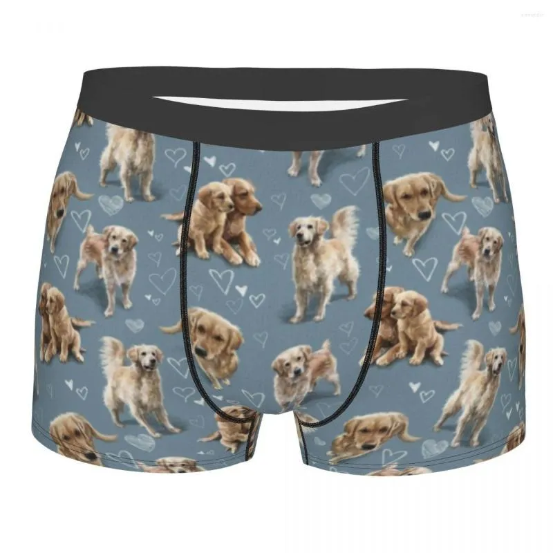 Caleçon Homme Sexy Le Golden Retriever Sous-Vêtements Boxer Briefs Hommes Soft Shorts