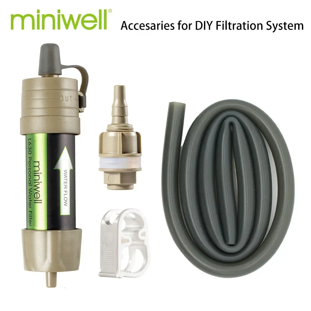 زجاجة ماء miniwell نظام تصفية المياه التخييم المحمولة مع سعة ترشيح 2000 لتر لأداة بقاء الطوارئ في الهواء الطلق 231123