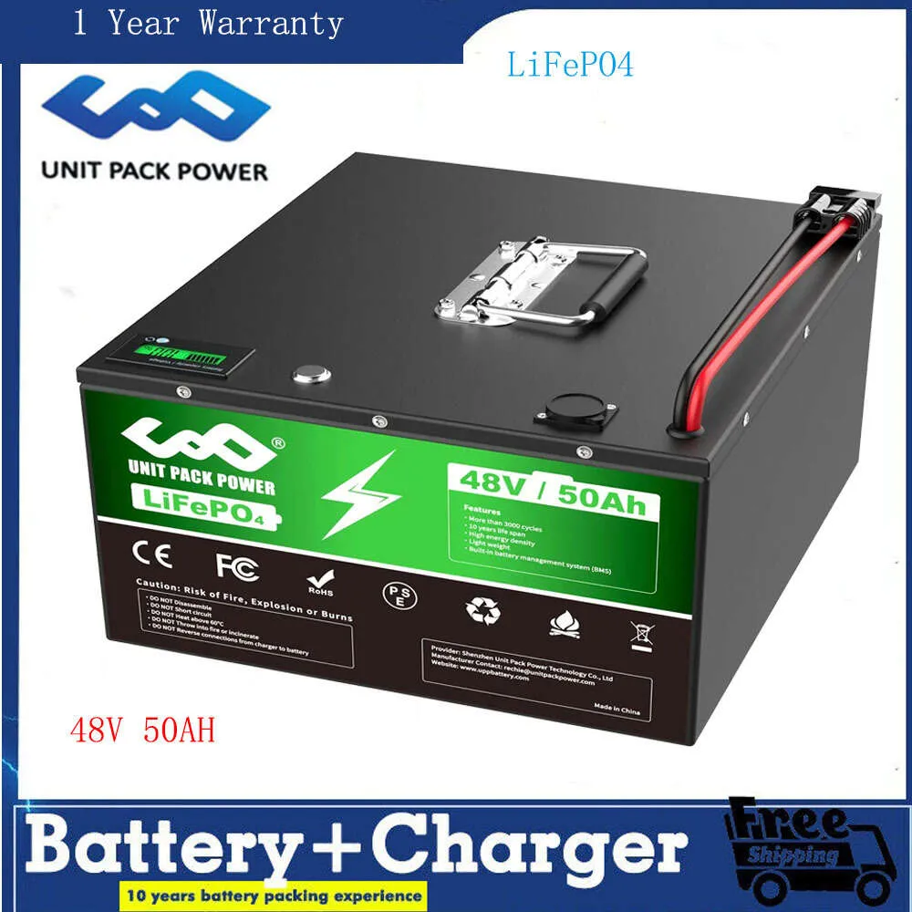 48V 50Ah LiFePO4 Battery - Deep Cycle Lithium Iron Phosphate Power for ...