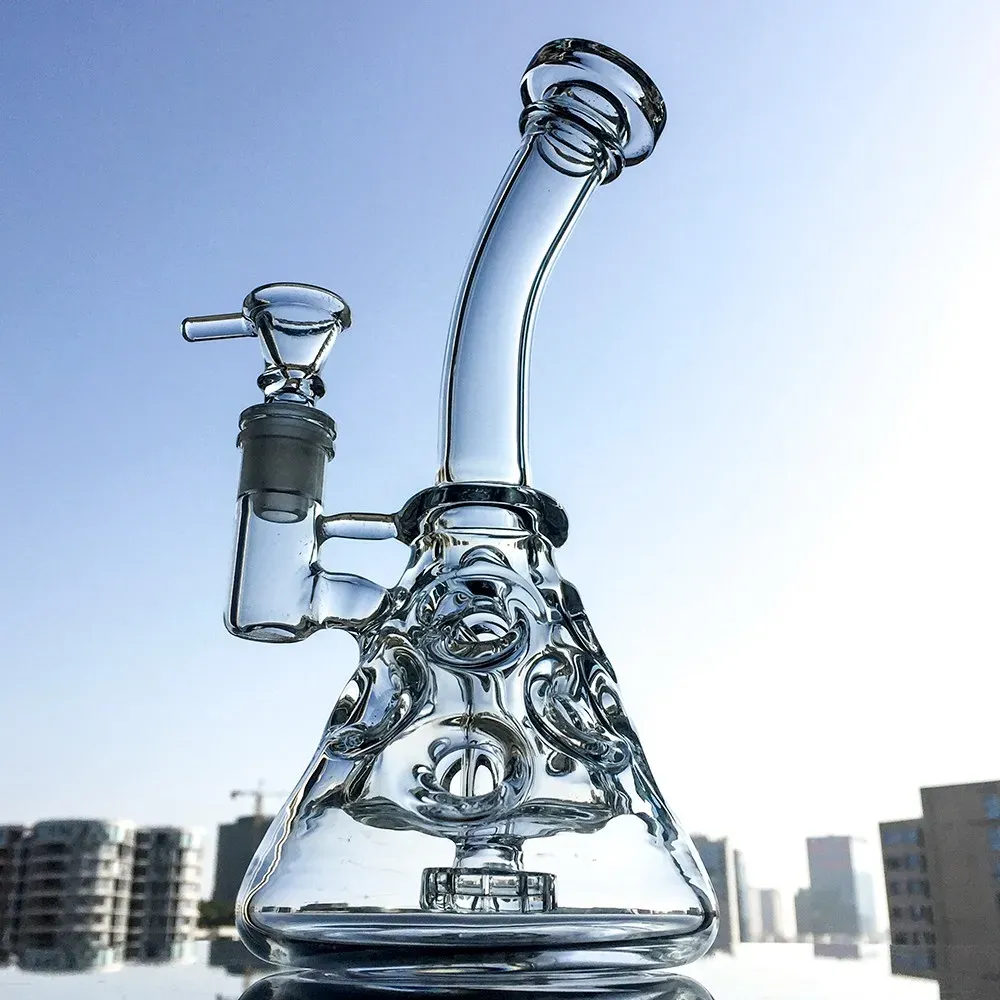 9 Inch Swiss Perc Fab Egg Beaker Hookahs Glass Bong Showerhead Perc Percolator Dab Rig Recycler Bongs Oil Rigs Dabber Water Pipes Clear Waterpipe