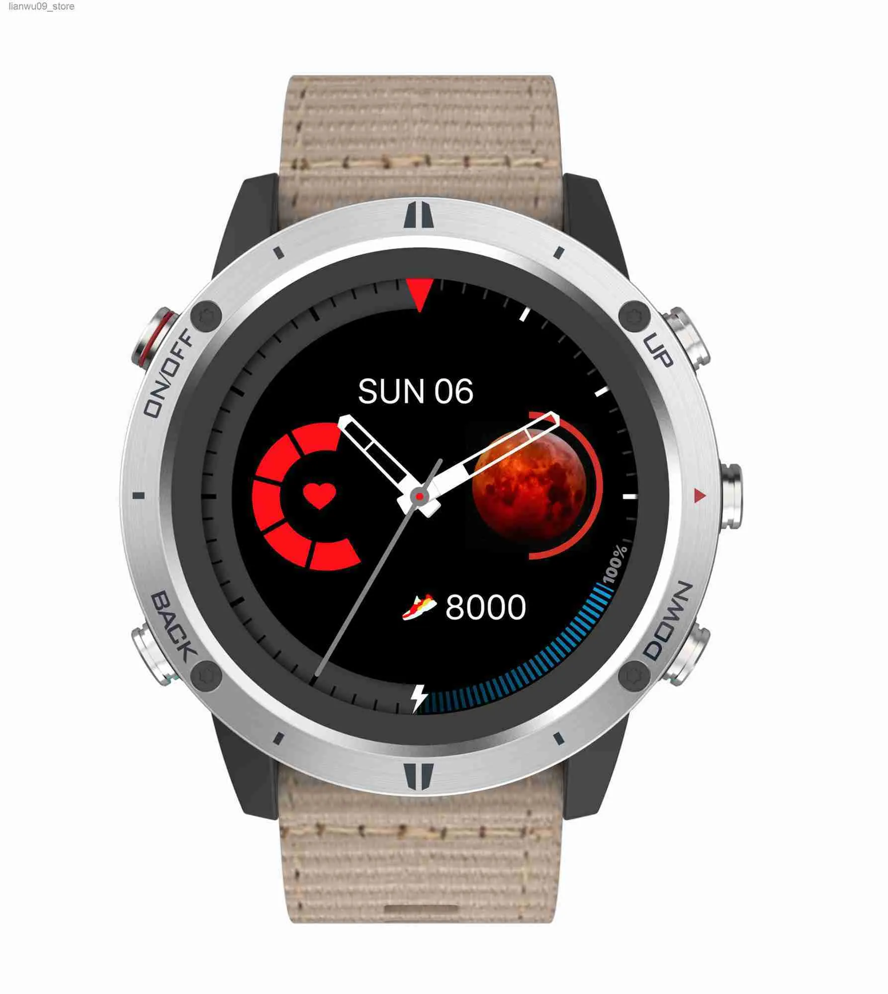 Montres-bracelets SUNROAD G5 2023 relojes inteligentes devices sport 1,28 pouces TFT résolution claire charge rapide montre intelligente avec bracelet en nylonQ231123