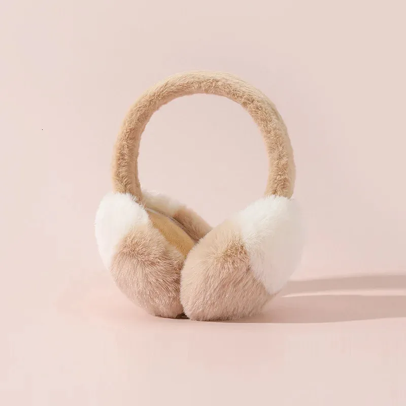 Ear Muffs Maikun 2023 Two color Earmuff Women s Winter Warm Fleece Thickened Cold proof Elastic Cap Hoop Plush Bag 231123