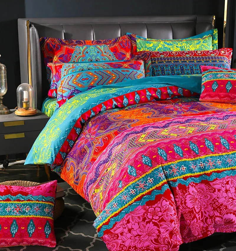 Boho European Style Boho Comforter Set Plain Print Quilt Cover Pillowcase And Duvet King Size 231122 From Mu007 28.42 DHgate.Com