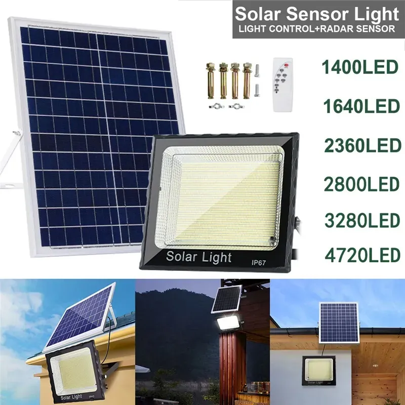 LED Solar Flood Lights Outdoor IP67 Wodoodporna lampa powodziowa Outdoor Garden Wall Light