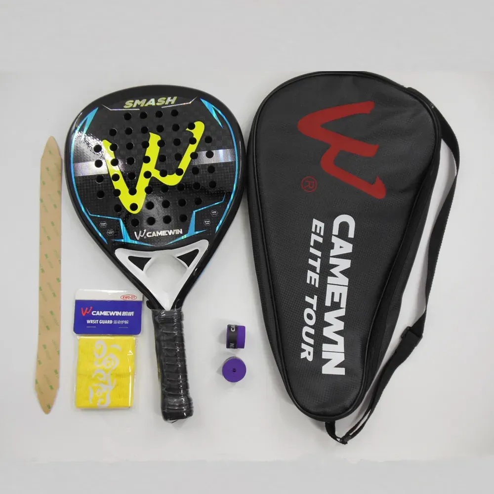 Tennis Rackets Camewin 12K Beach Racket Full Carbon Fiber with EVA Memory Flex Foam Core Padel 231122