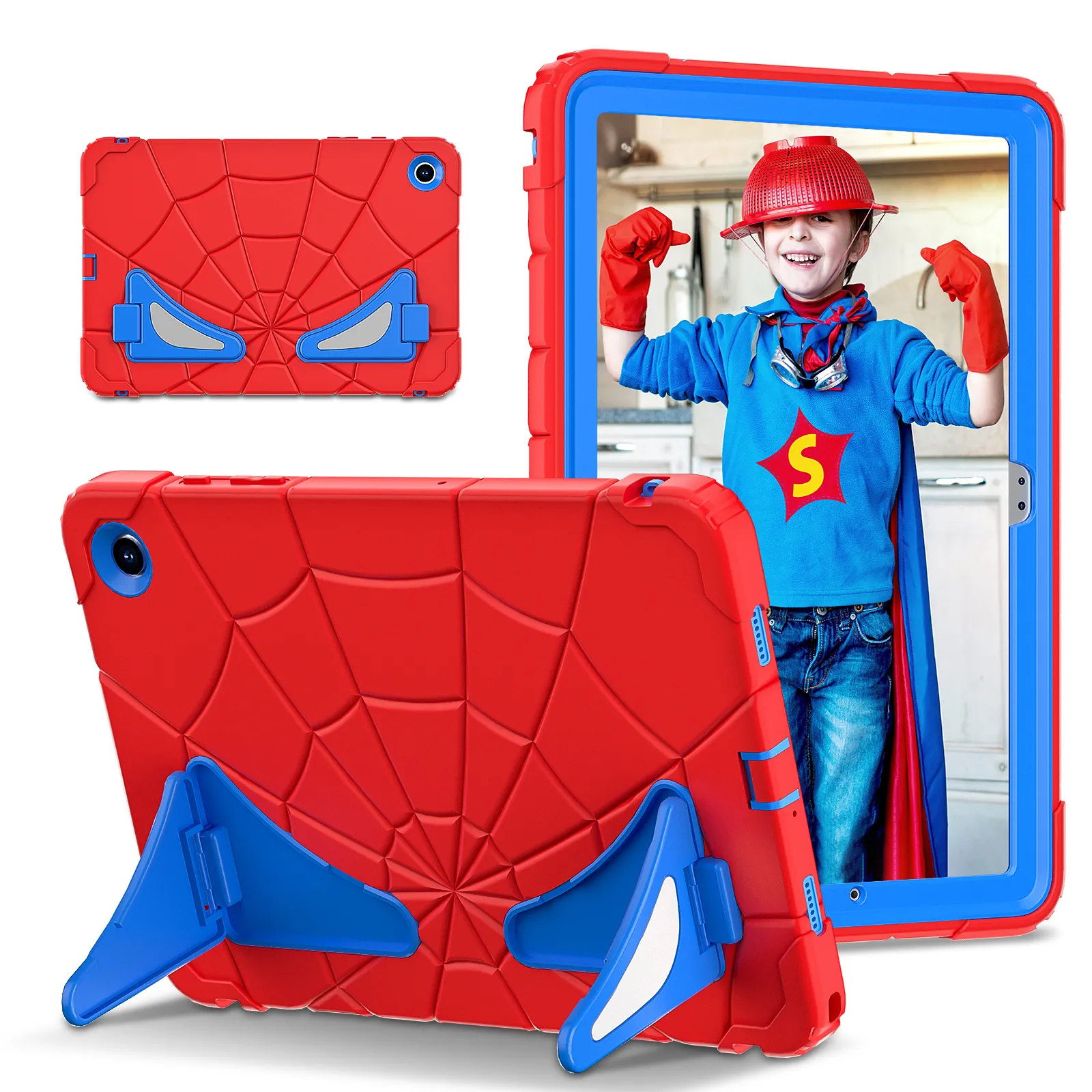 Custodie protettive per tablet PC con cavalletto per Samsung Tab A9 Plus 11 pollici 2023 X210 X215 X216 A9+ Custodia protettiva ibrida per PC in silicone Spider Design per bambini