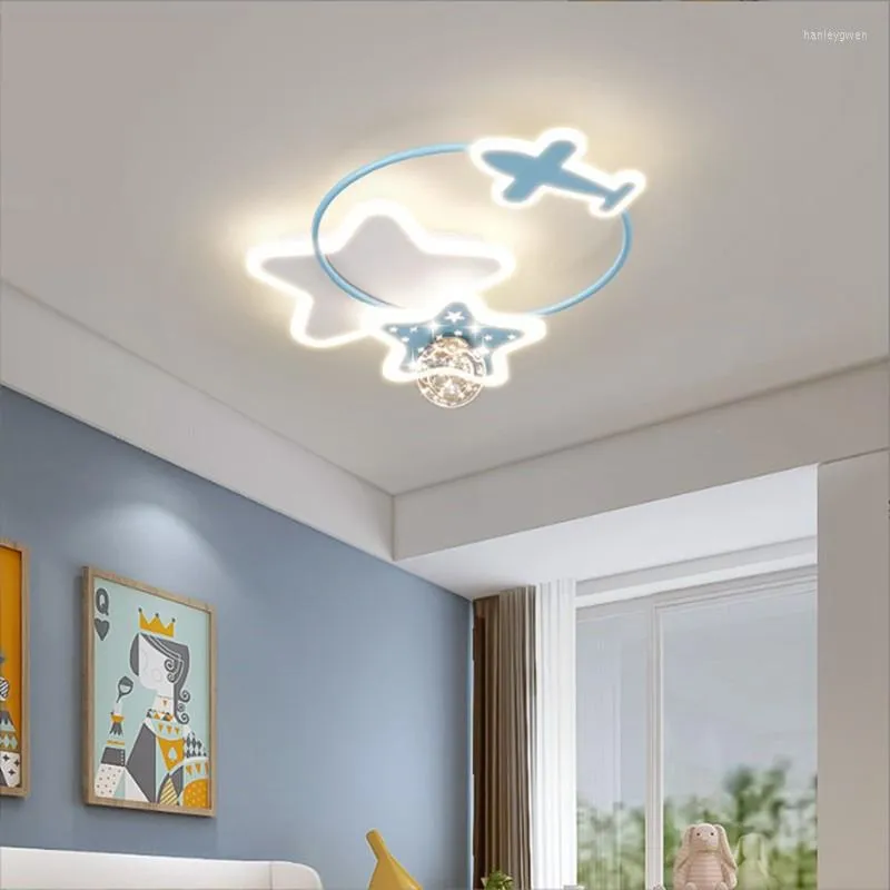 Światła sufitowe gwiazda samolotu Lampa nowoczesne inteligentne studium sypialni LED żyrandol kreatywność lampy dekoracyjne lampy dekoracyjne