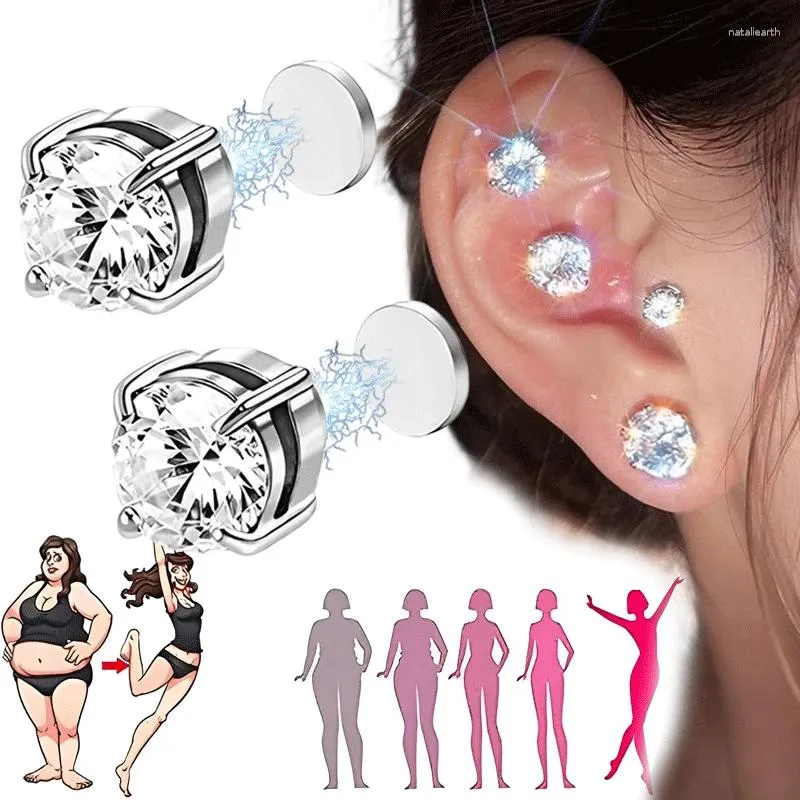 Rose gold magnetic earrings deals
