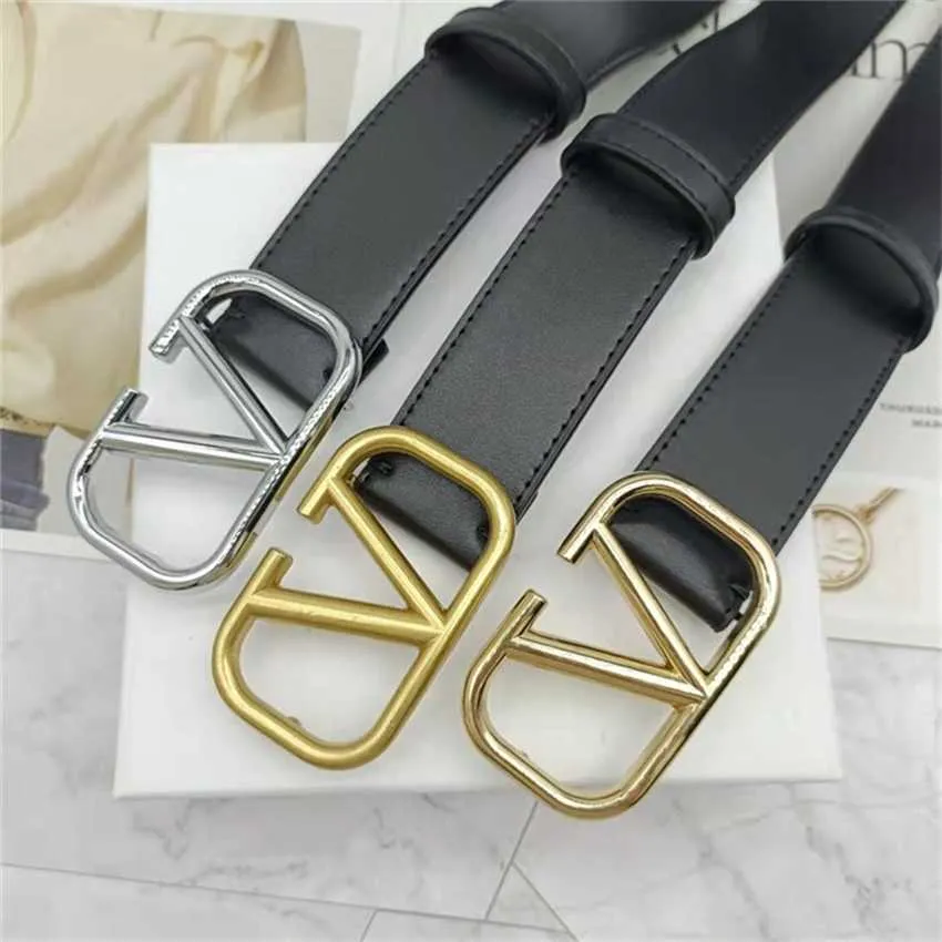 28% OFF Belt Designer New Fashion simple V versatile men and women cowhide youth leisure letters smooth buckle pants belt straight