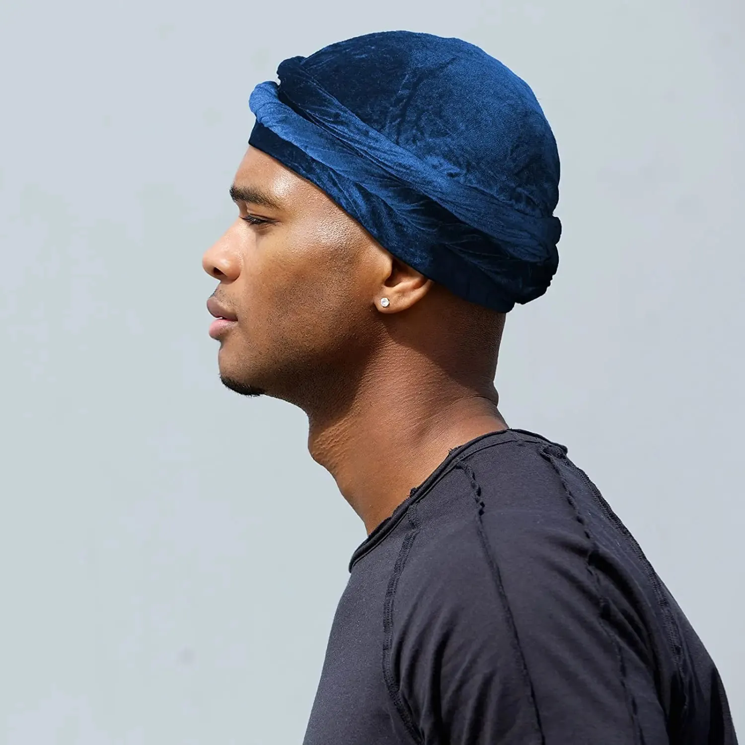 Stingy Brim Hats 2023 Velvet Halo Turban för män Satinfodrade Turbans Soft Twist Head Wrap Silkeslen Durags Street Hip Hop Male Bonnet Hat 231123