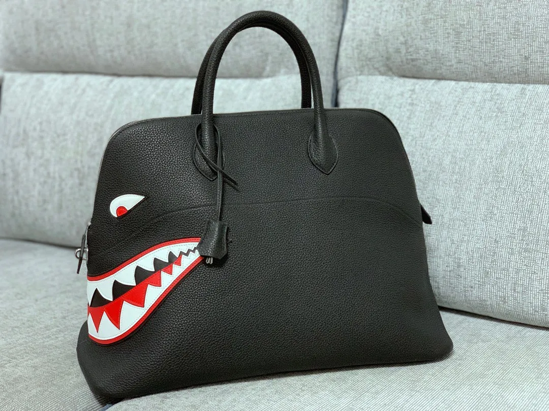 45 cm tote tas toppest volledig handgemaakte kwaliteit heren handtas ontwerper handtas man merk portemonnee italy togo lederen zilveren hardware zwart blauw bruin 3colors