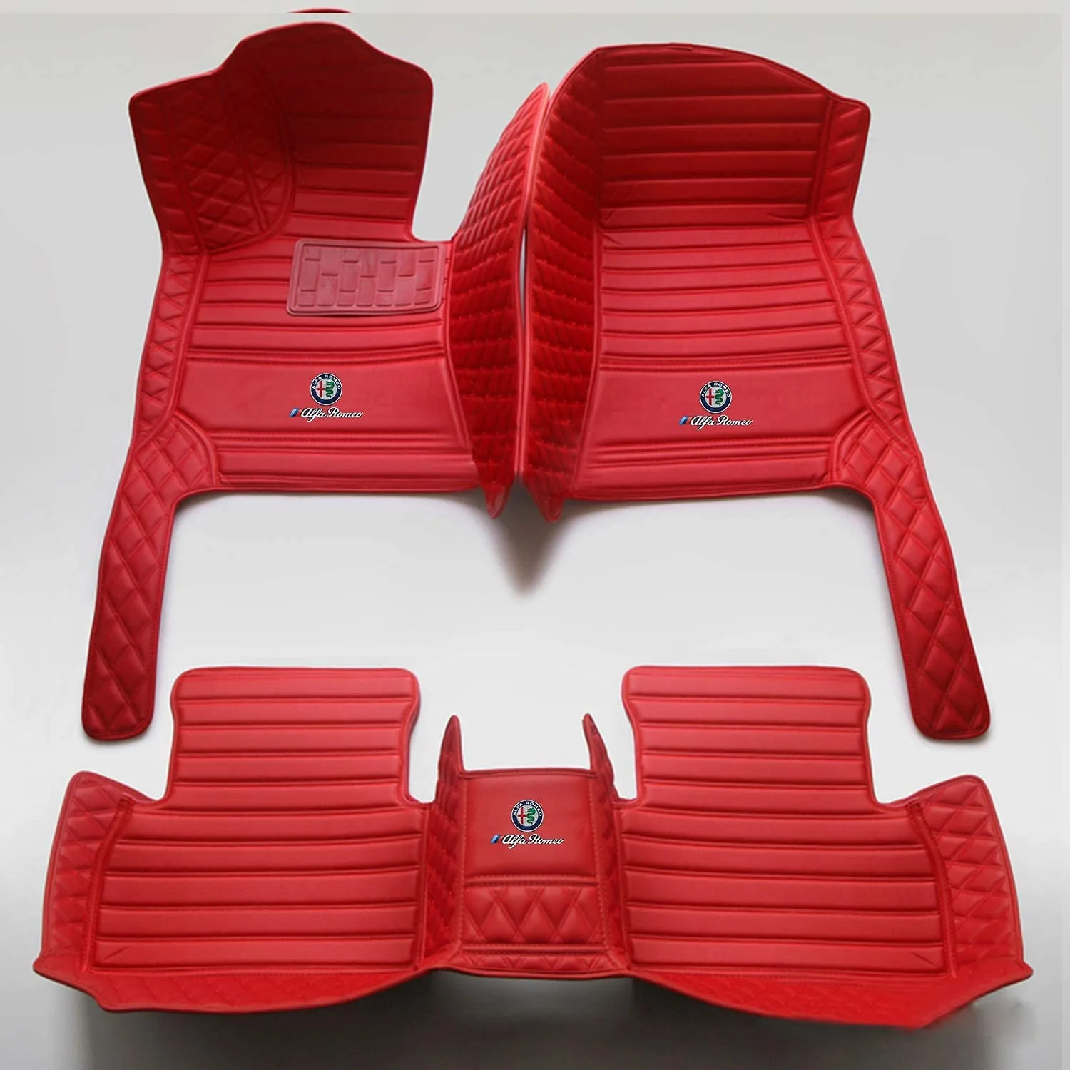 Tappetini Auto In Pelle Totale Per Alfa Romeo Stelvio 2017-2022 - Personalizzati, Antiscivolo, Impermeabili